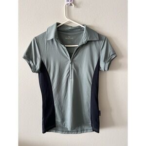 HorseWare Women Sm 1/4 Zip Polo Shirt Short Sleeve Mesh Side Vented Equestrian